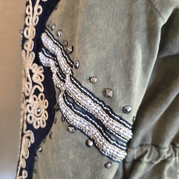 Free People Golden Quills Womens Military Parka Size XS See Measurements - Picture 5 of 15